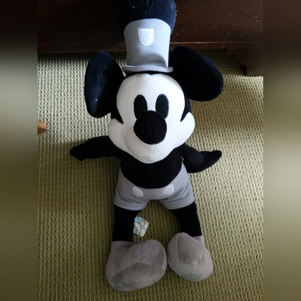 Vintage Mickey Mouse Disney Black And White 20 Inches Plush Stuffed Animal